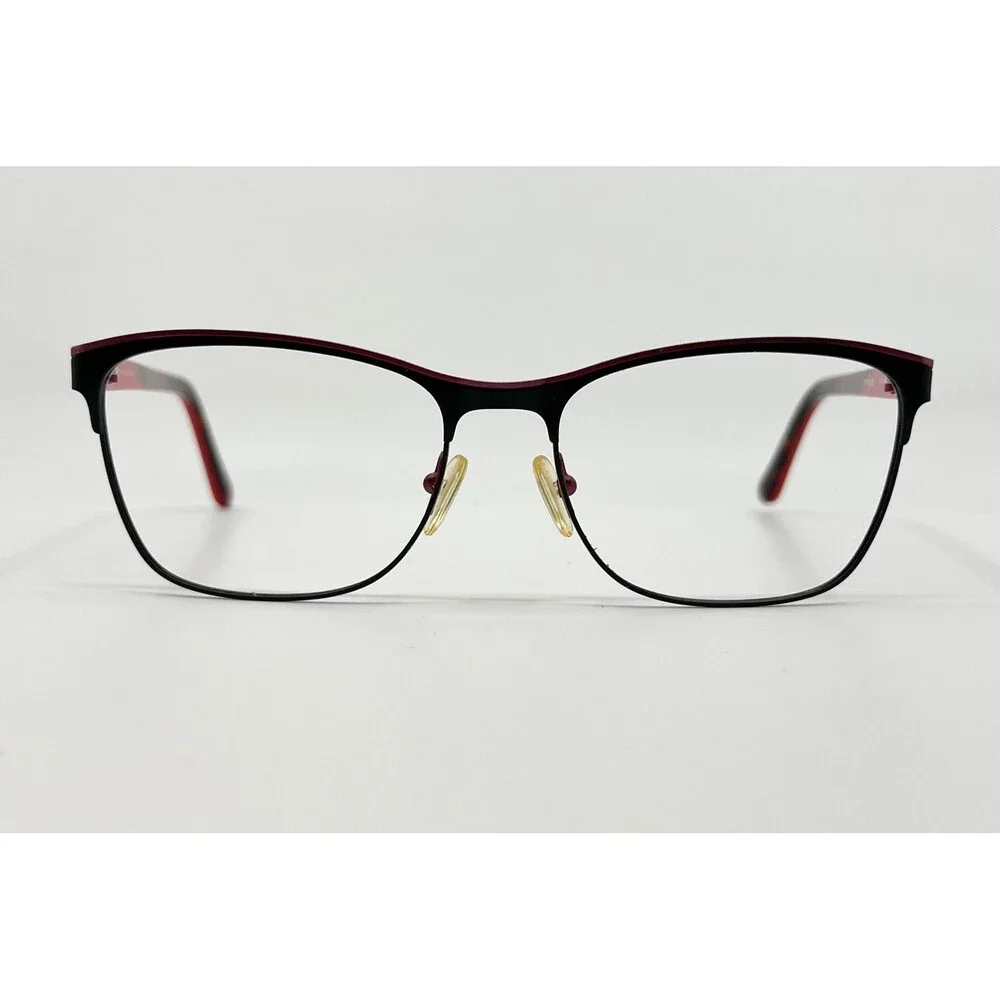 Wittnauer Tatiana Eyeglasses Womens Black Red Cat Eye Frames 54-16-135